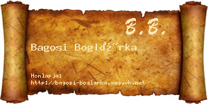 Bagosi Boglárka névjegykártya